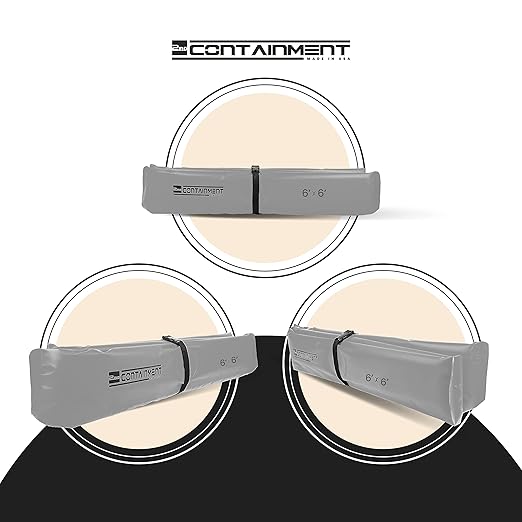 Spill Containment Berm - 22 oz PVC, 6’ x 6’ x 6” - Grey