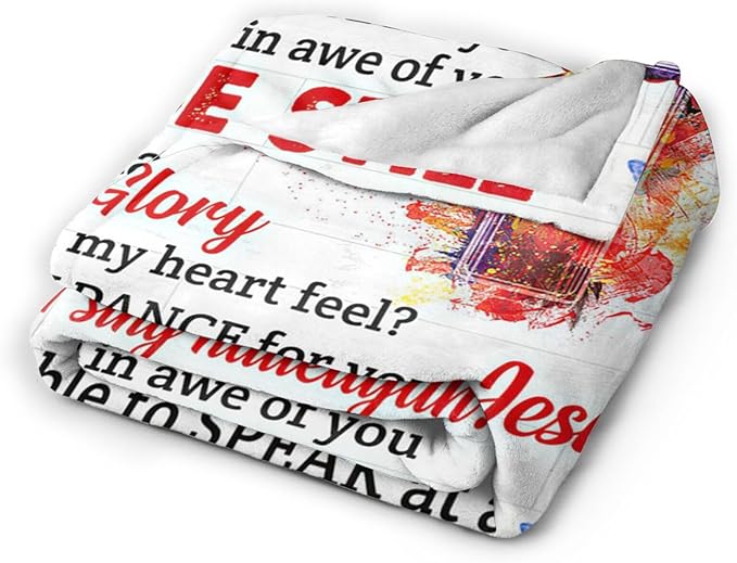 Christian Blanket Gifts Soft Warm Plush Religious Christ Cross Throw Blanket Flannel Fleece Fuzzy Scripture I Can Only Imagine Blanket for Kids Adults Prayer Bed Couch Living Room Decor 50"X40"