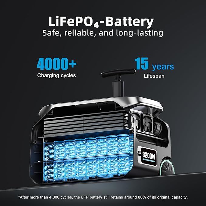 IEE 3200W Solar Generator P3200 with 2 * 500W Panel, 2048Wh Portable Power Station, 1800W AC Charging & 1000W Solar Charging, LFP Battery, 14 Output Ports, APP Control, for Home Backup, Camping, RV