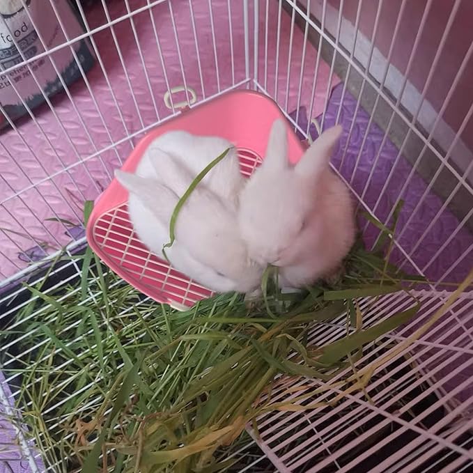 kathson Rabbit Litter Box Bunny Toilet Triangle Potty Trainer Corner Large Bedding Box Pet Pan for Rabbits Chinchillas Guinea Pigs Ferrets Galesaurs