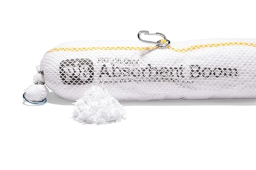 PIG Oil Boom - Oil-Only Absorbent Boom - 4 Pack - 5" x 10' Boom - Absorbs up to 6 gallons per Boom - BOM405