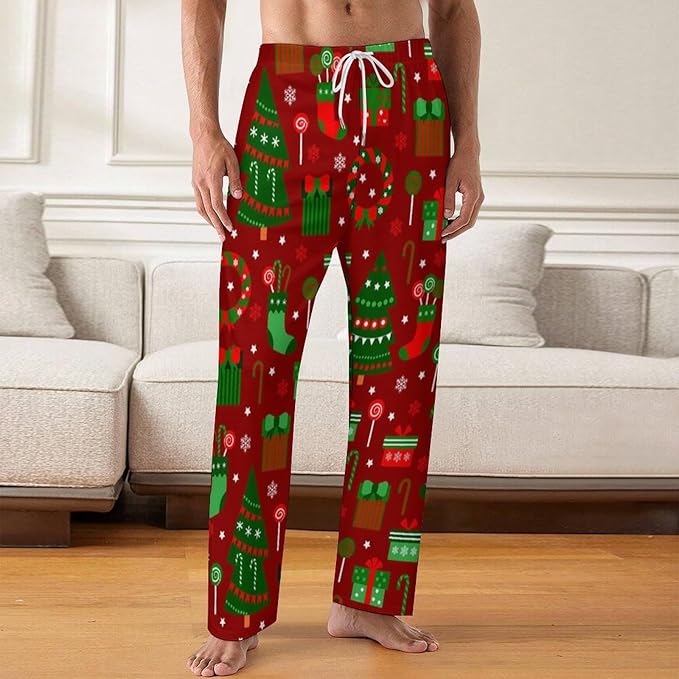 Funny Mens Pajama Pants Lightweight Soft Lounge Pant Sleep Pj Bottoms for Men With Pockets