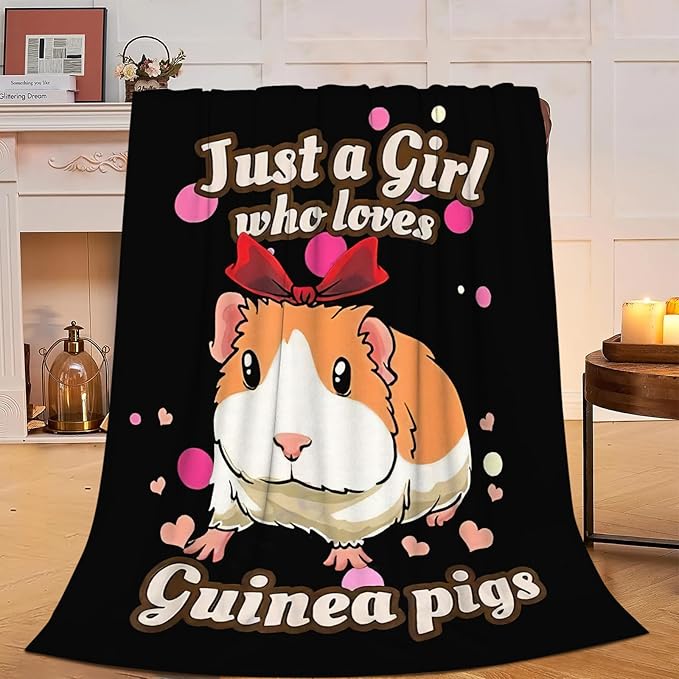 Super Cozy Soft Guinea Pig Throw Blanket - Warm Plush Fluffy, Lightweight Fleece Flannel, Gifts for Kids & Adults, 50"X40"