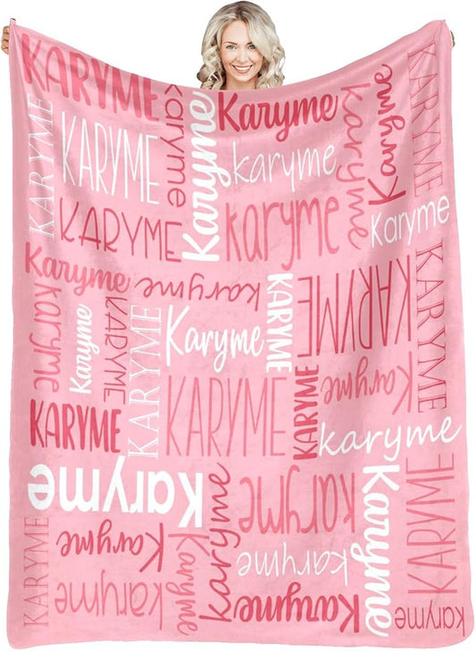 Personalized Name Blanket for Kids and Adult Customized Blanket for Boys Girls Baby Personalized Blanket and Throws Super Soft