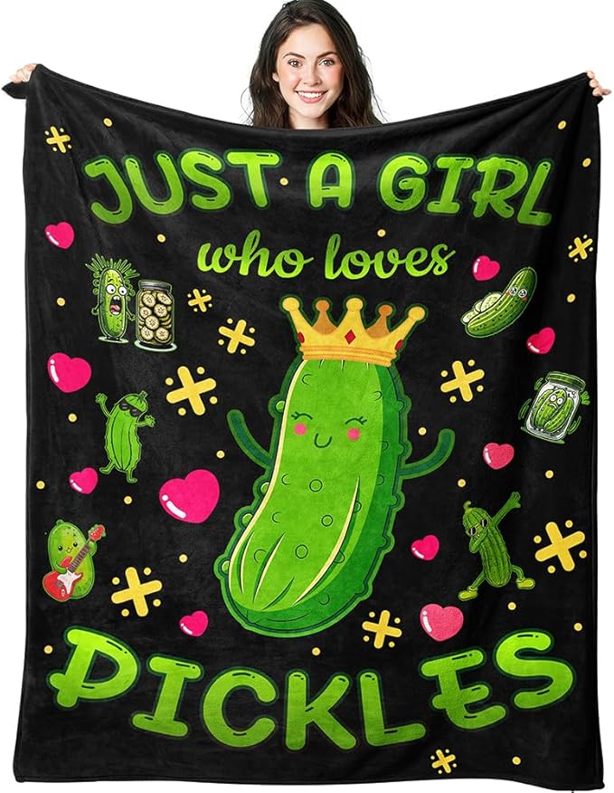 Pickle Blanket Pickle Gifts for Pickle Lovers Pickle Throw Blanket Pickle Bedding Decor Stuff Gifts for Girls Women 50"x40"