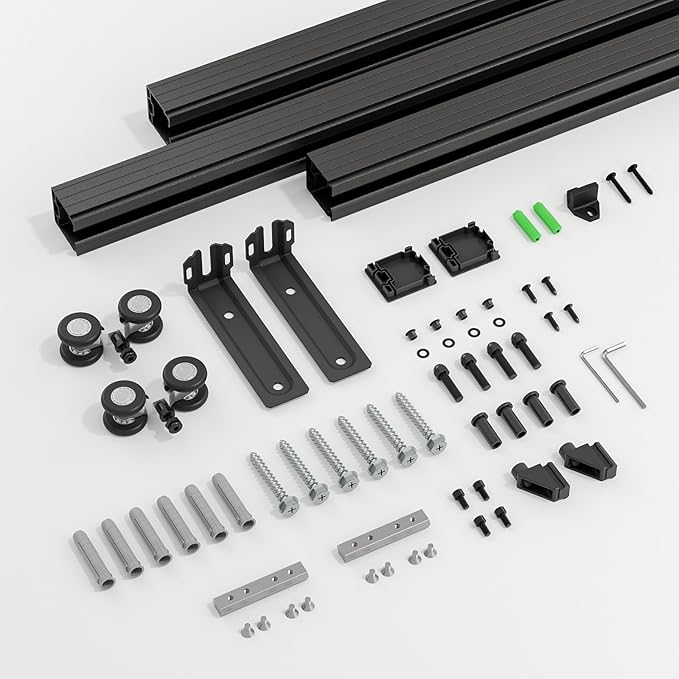60"/5FT Ceiling Mount Box Rail Barn Door Hardware Heavy Duty Sliding Barn Door Track, Aluminium Alloy Kit for Single Door (No Door)