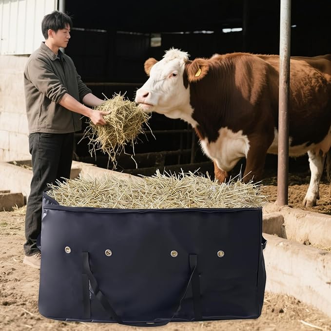 Hay Bags for Horses, 44x18x22inch Extra Large Premium Oxford Heavy Hay Bale,Separated Design Slow Feed Hay Bag Feed Design for Horses, Goats, Sheep, Donkeys, Barn and Stable