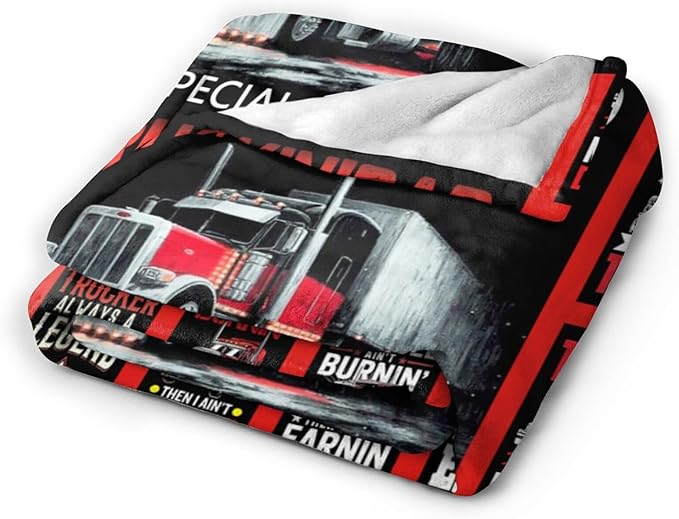 Truck Driver Blanket Best Truck Driver Blankets Fleece Plush Flannel Super Soft Cozy Warm Lightweight Trucker Decor Gifts for Boys Girls Kids Adults Men Women 50" x 60"