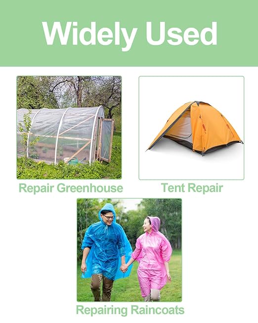 vensovo Greenhouse Covering Plastic Repair Tape - Heavy Duty Garden Green House Sheeting, Plastic Polyethylene Film Repair Tape (2"×164')