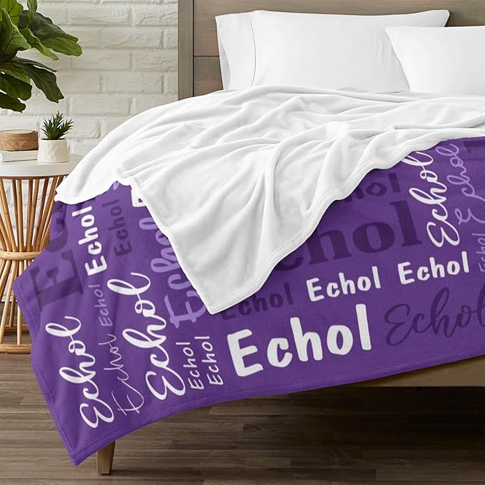 Custom Blanket with Name Personalized Blankets for Kids Adult Boys Girls Flannel Monogrammed Customized Blankets Throw (30''x40'')