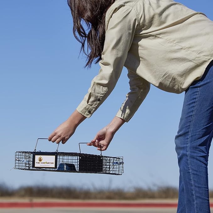 Rugged Ranch Single Chipmunkinator Multi‑Catch Chipmunk Trap, Wire Cage, 14.5"x4"x 4.5" - Live Catch‑and‑Release, 2‑Door Humane Rodent Control, No‑Poison Outdoor Use
