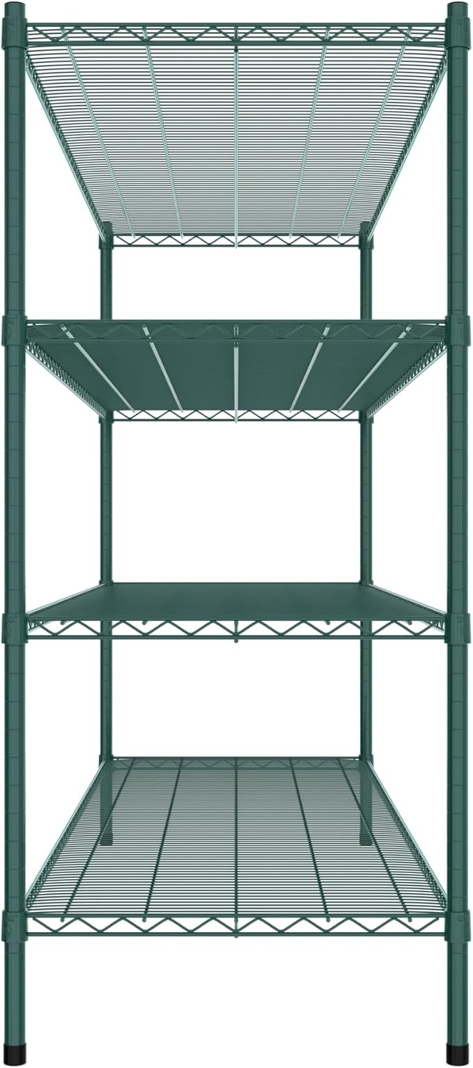 Commercial NSF Listed Green Epoxy Stationary Wire Shelving Kit 24" x 72" x 54", with 4 Shelves Perfect for Warehouse, Walk-in Refrigerator, Freezer, Grocery Store, Restaurant, Dishroom