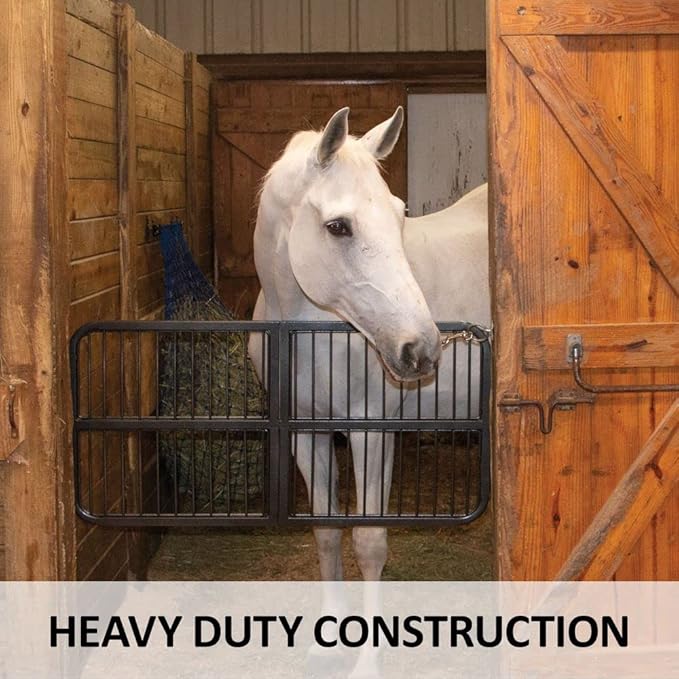 EASY-UP Titan Horse Stall Gates | Heavy-Duty Steel Construction | Rust-Resistant Finish | Ideal for Barn, Farm & Equestrian Use | Short Gate - 24" Tall x 48" Wide | Color Gray Armor