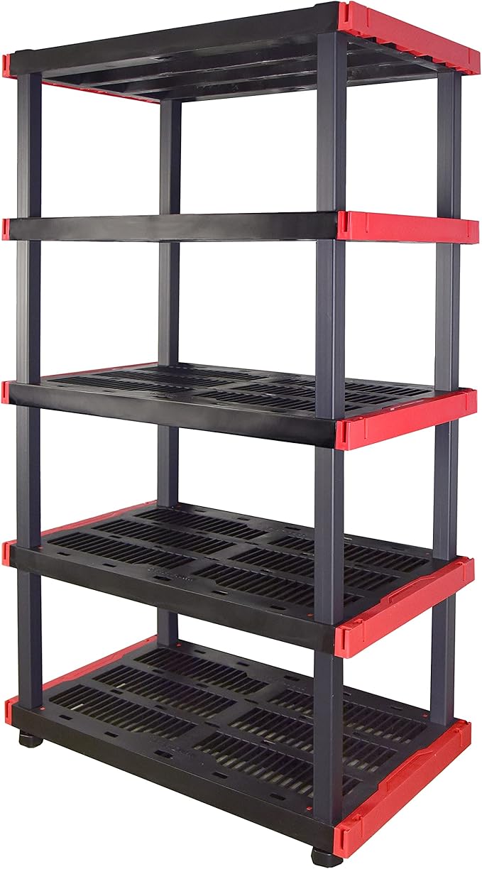 CX Craftsman, 5-Tier Highly Durable Storage Rack, 200lbs/shelf, (72.3H x 40W x 24D), Interlocking Shelving Unit and Weather-Resistant Design, American Made Garage Shelf