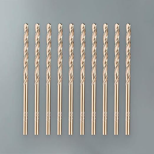 Lichamp 1/8" HSS Cobalt Drill Bits 10PCS with Three Flute for Hard Metal, Hardened Stainless Steel and Cast Iron