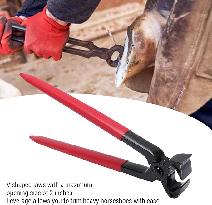 Horse Hoof Nipper 2in Opening Steel Hoof Trimmer Horseshoe Pliers for Equestrian Clubs Horse Owners Farmers