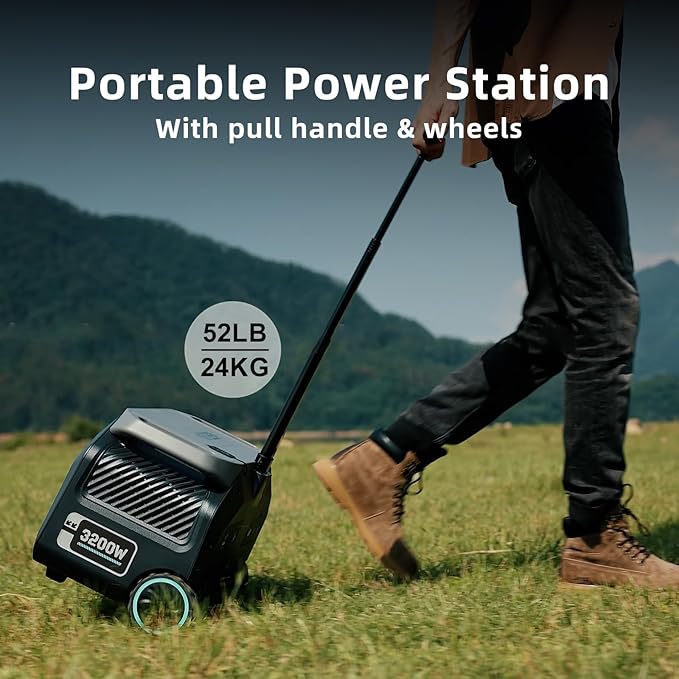 IEE 3200W/2048Wh Solar power station With 400W Solar Panel,P3200 Solar Generator(6400W Peak),1800W Super Fast Charging,APP Control Emergency Power Station for Home, Camping, Power Outages