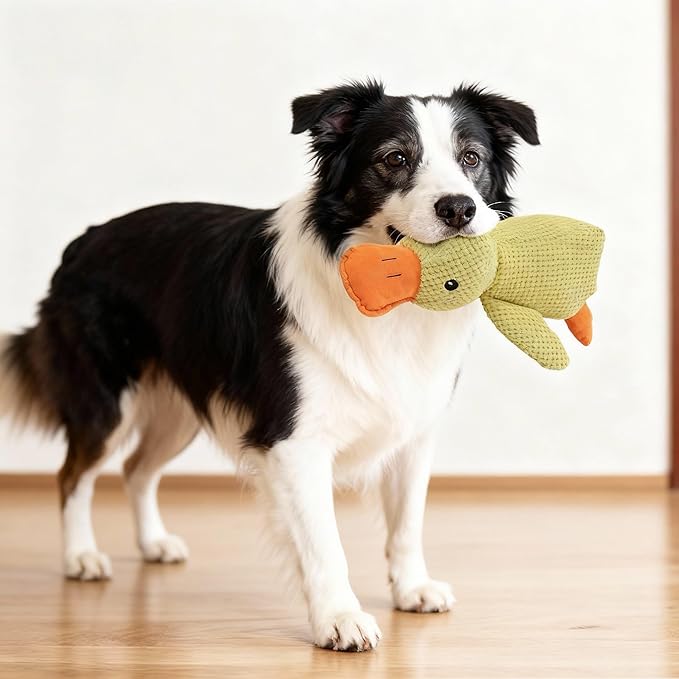 Yellow Duck Dog Toy, Calming Toy for Dogs, Durable Chew Toy, Fun Sound Interactive Pet Toy, New Yellow Duck Design, Tooth Cleaning and Anxiety Relief for Dogs.