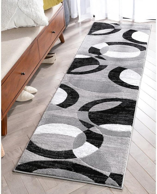 Well Woven Dulcet Bingo Grey Modern Geometric 2'3" x 7'3" Runner Rug