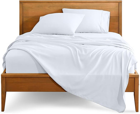 Bare Home Full XL Sheet Set - Luxury 1800 Ultra-Soft Microfiber Full Extra Long Bed Sheets - Double Brushed - Deep Pockets - Easy Fit - 4 Piece Set - Bedding Sheets & Pillowcases (Full XL, White)