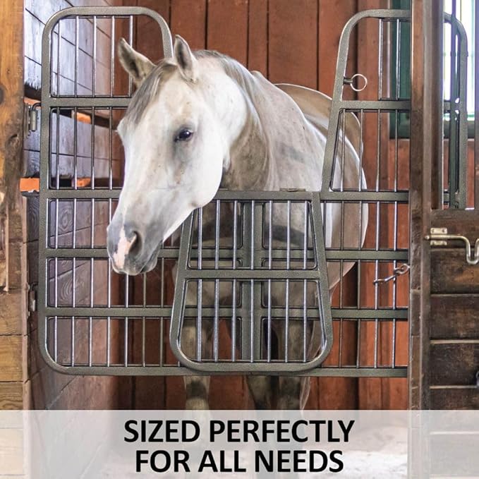 EASY-UP Titan Horse Stall Gates | Heavy-Duty Steel Construction | Rust-Resistant Finish | Ideal for Barn, Farm & Equestrian Use | Gate with Drop Down Yoke - 52" Wide | Color Gray Armor