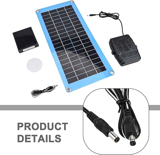 Solar chicken coop heater, Portable Car solar powered heater for Winter with Dual USB Output Battery Compartment, with Overheating Protection for Chicken Kitten for Puppy Pets (30W)