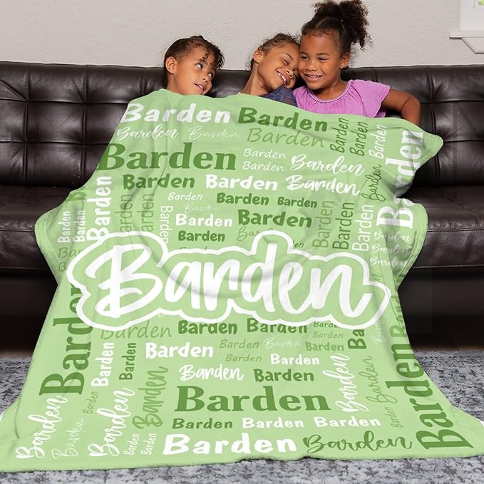 Custom Blanket with Name Personalized Blankets for Kids Adult Boys Girls Flannel Monogrammed Customized Blankets Throw (30''x40'')