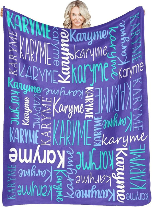 Personalized Name Blanket for Kids and Adult Customized Blanket for Boys Girls Baby Personalized Blanket and Throws Super Soft