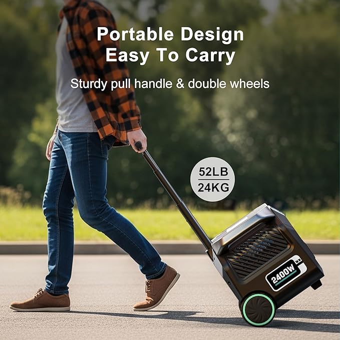 IEE 2400W/2048Wh Solar power station,P2400 Solar Generator(5000W Peak) With 500W Solar Panel,1800W Super Fast Charging,APP Control Emergency Power Station for Home, Camping, Power Outages