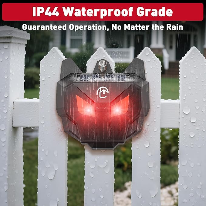 X-PEST Solar Nocturnal Animal Repeller with Red LED Flashing Lights – Effective Coyote, Raccoon, Skunk, Deer & Hawk Deterrent – Waterproof Predator Lights for Yards, Gardens & Chicken Coops