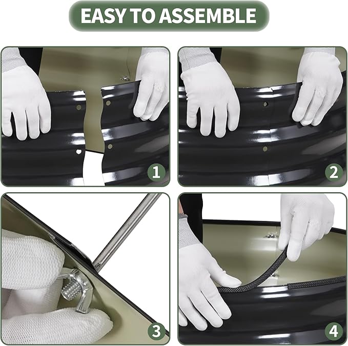 1MORE Galvanized Raised Garden Bed- Planter Garden Boxes Outdoor, Raised Beds for Gardening, 4x2x1ft Metal Garden Bed Kit for Vegetables Flower, Planter Raised Beds with Tools.Gray-2pack