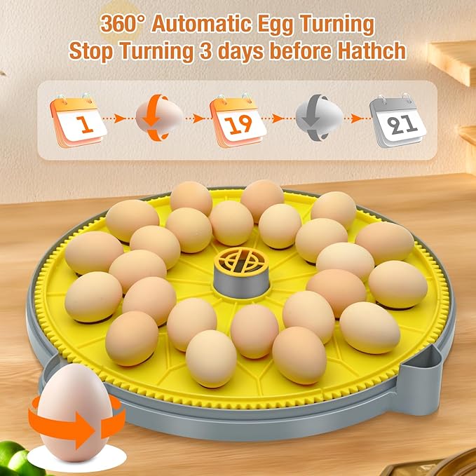 48 Eggs Incubator with Temperature and Humidity Display, Automatic Egg Turning, Automatic Water Bottle Refill, Air Vent, 4 Modes 360° View Incubator, Hatching Chicken Duck Quail Bird