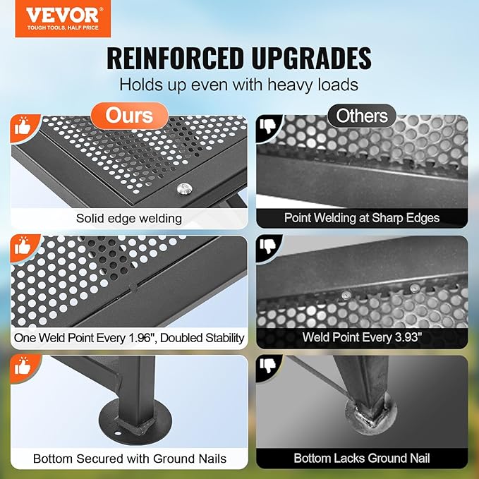 VEVOR Sturdy Sheep Stand - 51x23 inch Metal Livestock Trimming Stand, Adjustable Height 21" to 33", with Headpiece and Nose Loop, 500lbs Capacity, Ideal for Goats and Lambs, Black