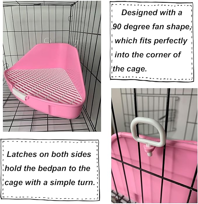 kathson Rabbit Litter Box Bunny Toilet Triangle Potty Trainer Corner Large Bedding Box Pet Pan for Rabbits Chinchillas Guinea Pigs Ferrets Galesaurs