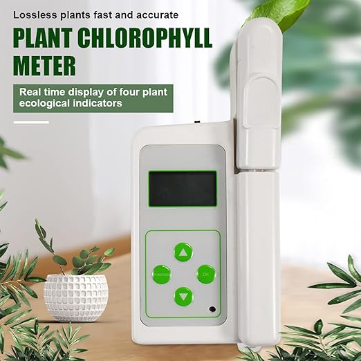 Plant Nutrition Tester, 4In1 Chlorophyll Meter High-Precision Detection of Chlorophyll and Nitrogen Content, Rapid Measurement, Data Storage and Analysis. Suitable for Agriculture, Research, Gardening