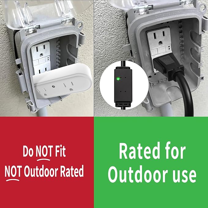 Thermostat Controlled Extension Cord - On at 32°F/Off at 50 °F, Thermostat Controlled Outlet No Need to Close Manually, for Chicken Water Coop Heater Heated Water Bowl Bird Bath Deicer Roof Cable