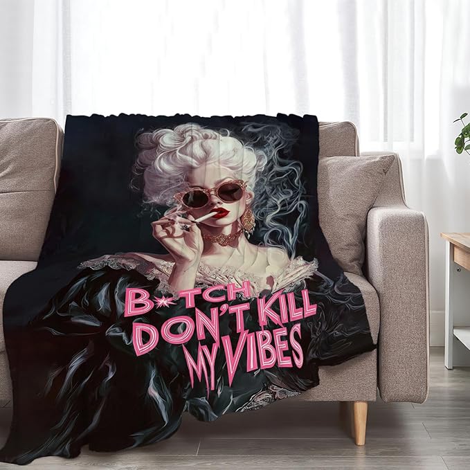 Vintage Woman Blanket Fashion Women Throw Blankets Gifts for Girls Boys Kids Soft Cozy Fleece Plush for Couch Sofa Bed 80"x60"