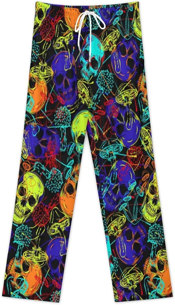 Funny Mens Pajama Pants Lightweight Soft Lounge Pant Sleep Pj Bottoms for Men With Pockets