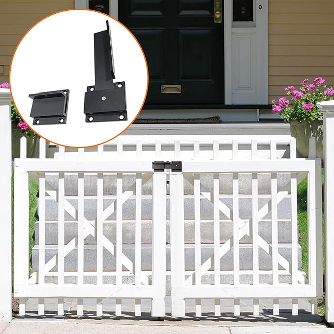 2pcs Flip Gate Latch Lock with Padlock Hole, 4mm Heavy Duty Flip Gate Door Latch Lock Aluminum Gate Latch for Wooden Fence Outdoor Doors, Metal Gates, Wooden Fences, Barn Doors, Garages, Yards