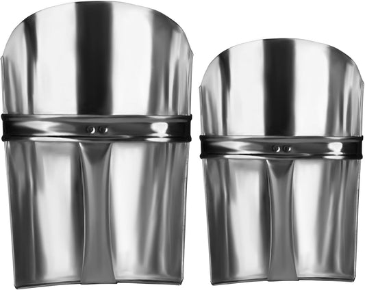 Tackmore 2/Pack Galvanized Feed Scoops for Horses,Feed Scoop for Livestock Heavy Duty Stackable 2 Sizes Metal Feed Scoop