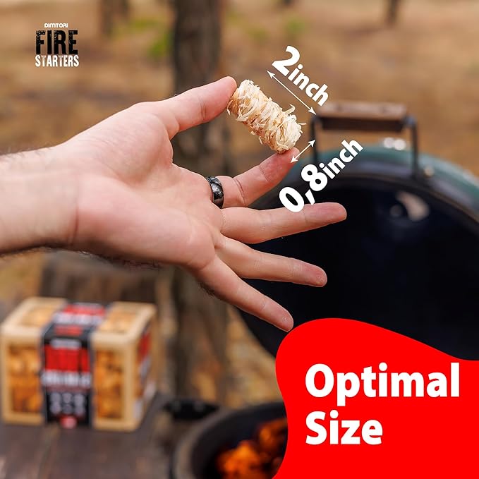 50 pcs Grill Starter for Indoor and Outdoor Use, Natural, Eco-Friendly Firelighters for Grills, Smokers, Fire Pits, Wood Stoves - Waterproof, All-Weather Camping Natural Starters