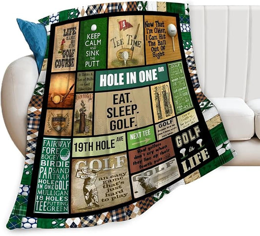 Tijuboni Golf Throw Blanket Golf Gifts for Men Women Girls Boys Kids Adults Soft Flannel Fleece Blanket for Couch Sofa Bed Home Decor 50"x60"