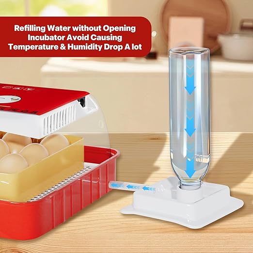 Incubators for Hatching Eggs 15-35Eggs Incubator with Automatic Egg Turning and Temperature Humidity Control Display LED Candler Poultry Incubator for Hatching Chicken Duck and Quail Incubator (Red)