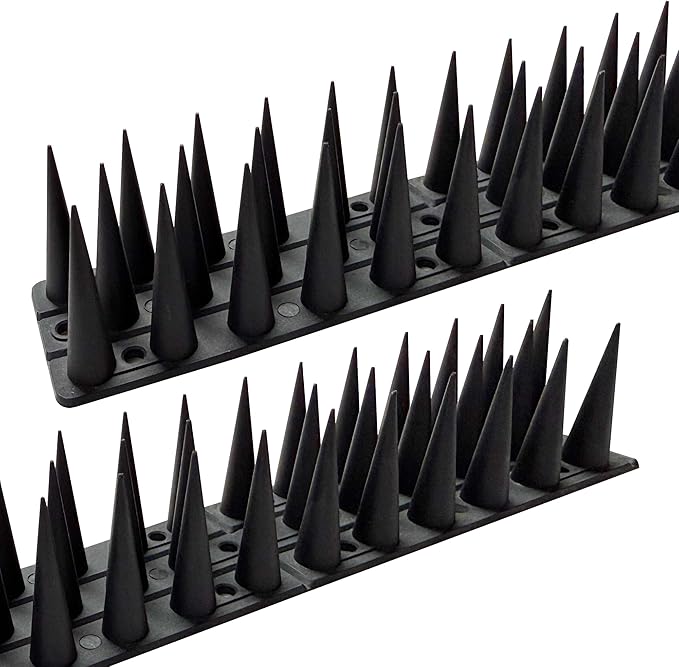 Bird Spikes,Black,20 Pack Bird Deterrents for Outside,Keep Raccoon Squirrel Pigeon Away,Fence Spike for Garden Patio