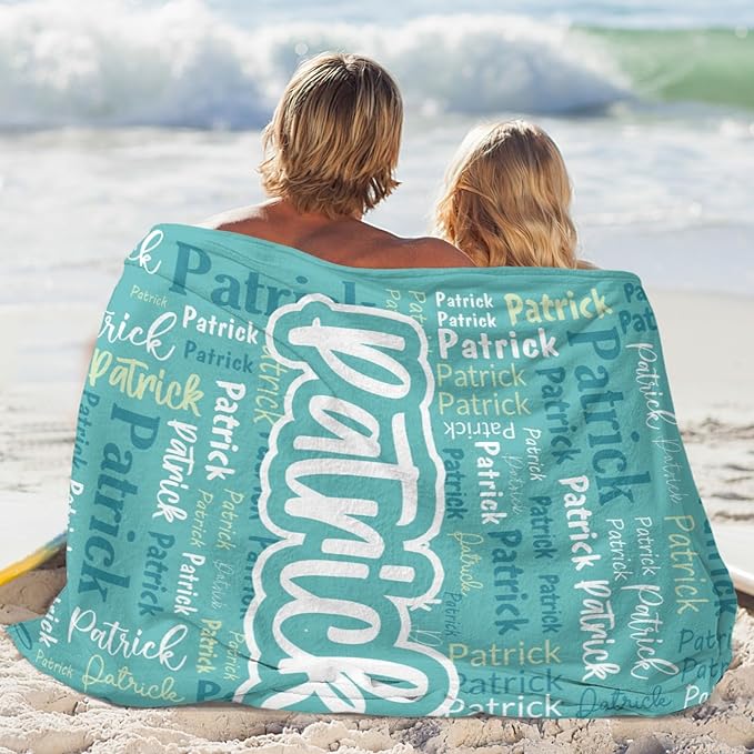 Custom Blanket with Name Personalized Blankets for Kids Adult Boys Girls Flannel Monogrammed Customized Blankets Throw (30''x40'')