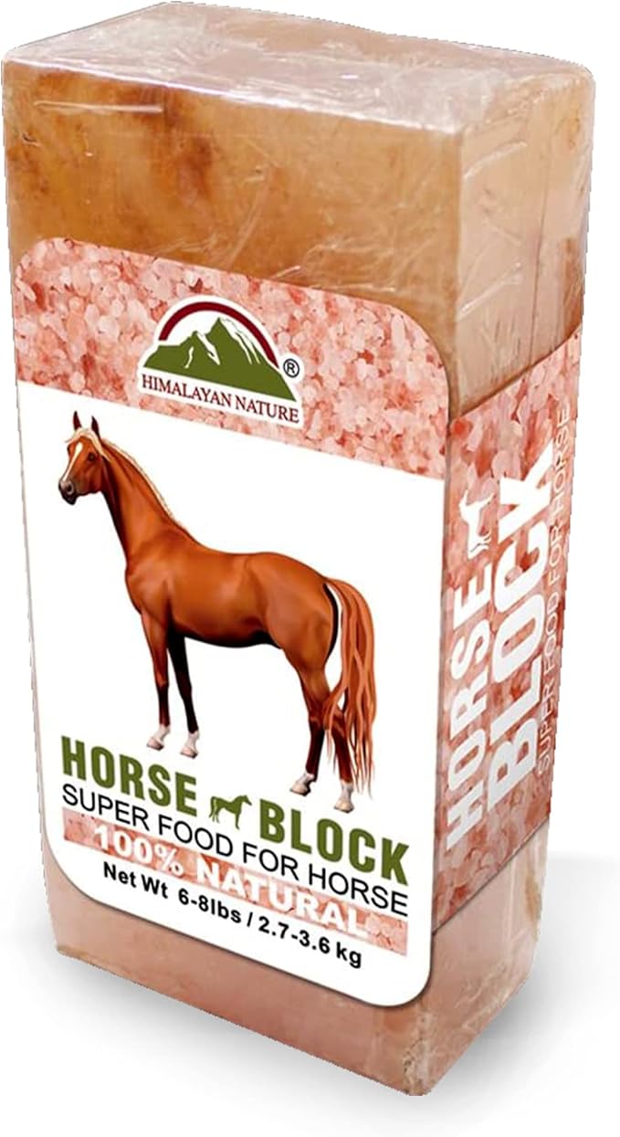 100% Natural Himalayan Rock Salt Block - Rich Mineral Salt Licking Brick for Animals, Horses & Deer Ideal for Animal Health & Nutrition | 5-8 LBS