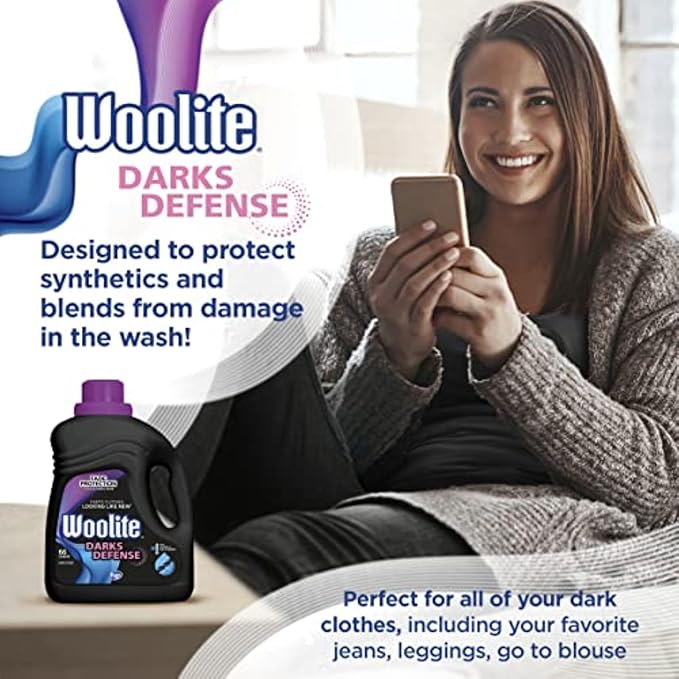 Woolite Darks Defense Liquid Laundry Detergent, Light Fresh Scent, 66 Loads, 100 Fl Oz