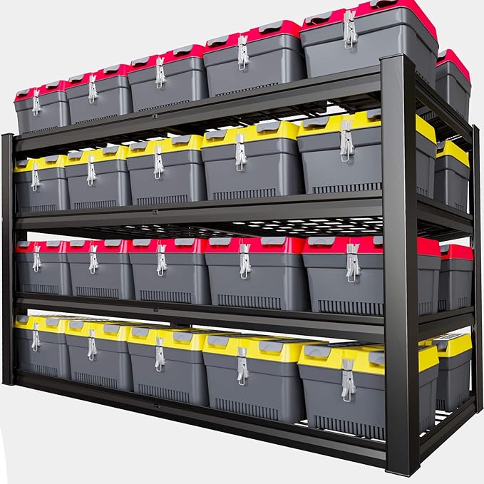 30" D Storage Shelves, 72" W Garage Shelving Heavy Duty Metal Adjustable Garage Shelves, Shelving Units Industrial Shelving for Warehouse, 72" W x 30" D x 72" H,Black