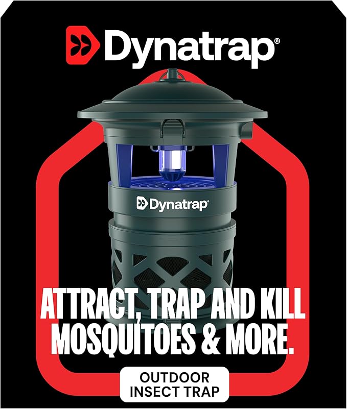 DynaTrap DT1130-GRSR 1/2 Acre Mosquito & Flying Insect Outdoor Trap and Killer – Kills Mosquitoes, Flies, Wasps, Gnats, & Other Flying Insects - Bug Zapper Alternative – Green
