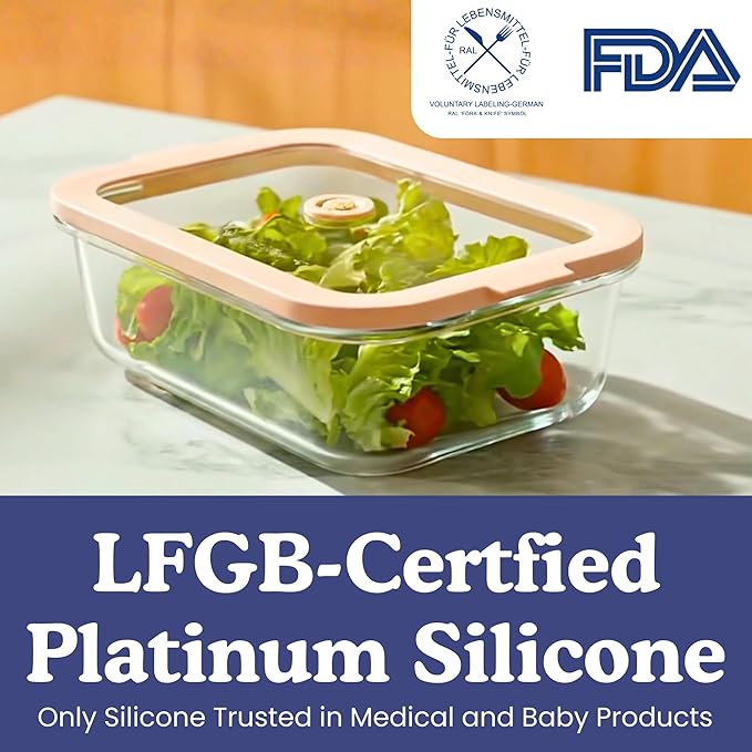 Ziruma Non-Toxic 1.5 cup Glass Food Storage Containers with Lids - Overnight Oats, Plastic Free Meal Prep, Reusable, Airtight, Microwave and Freezer Safe, 4 Pack